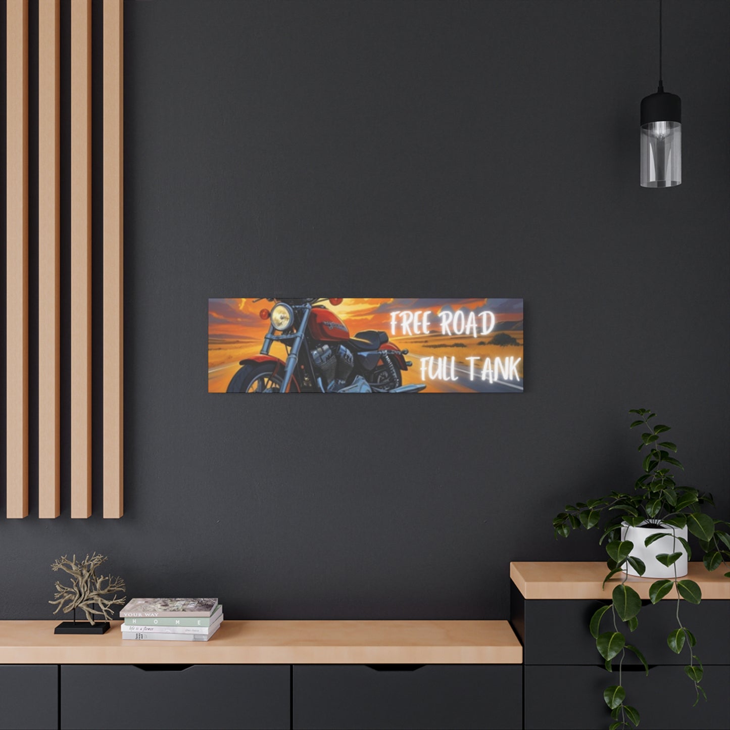 Motorcycle Wall Art, Biker Heaven Canvas Print, Full Throttle Decor, Gift for Bikers, Motorcycle Lover Art