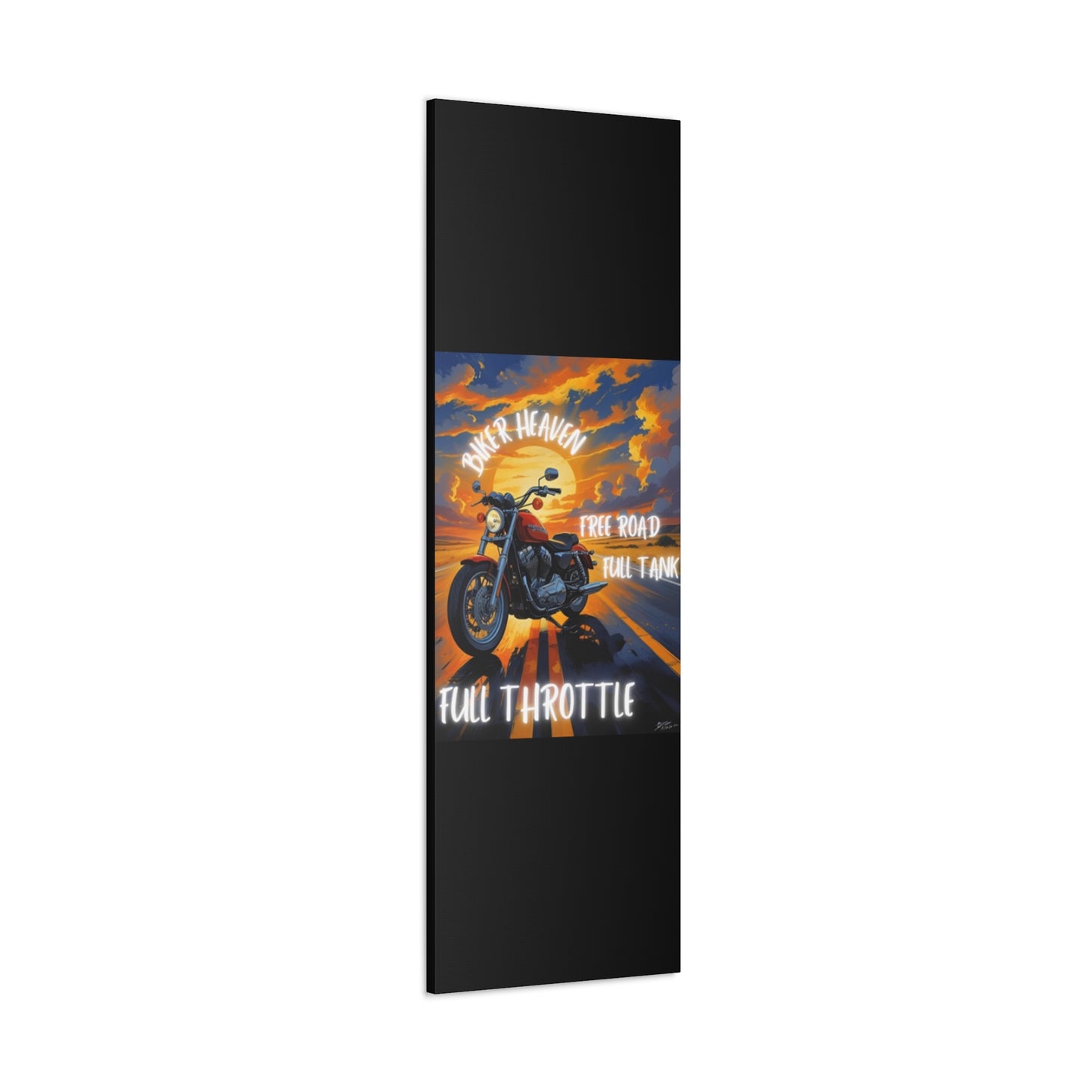 Motorcycle Wall Art, Biker Heaven Canvas Print, Full Throttle Decor, Gift for Bikers, Motorcycle Lover Art