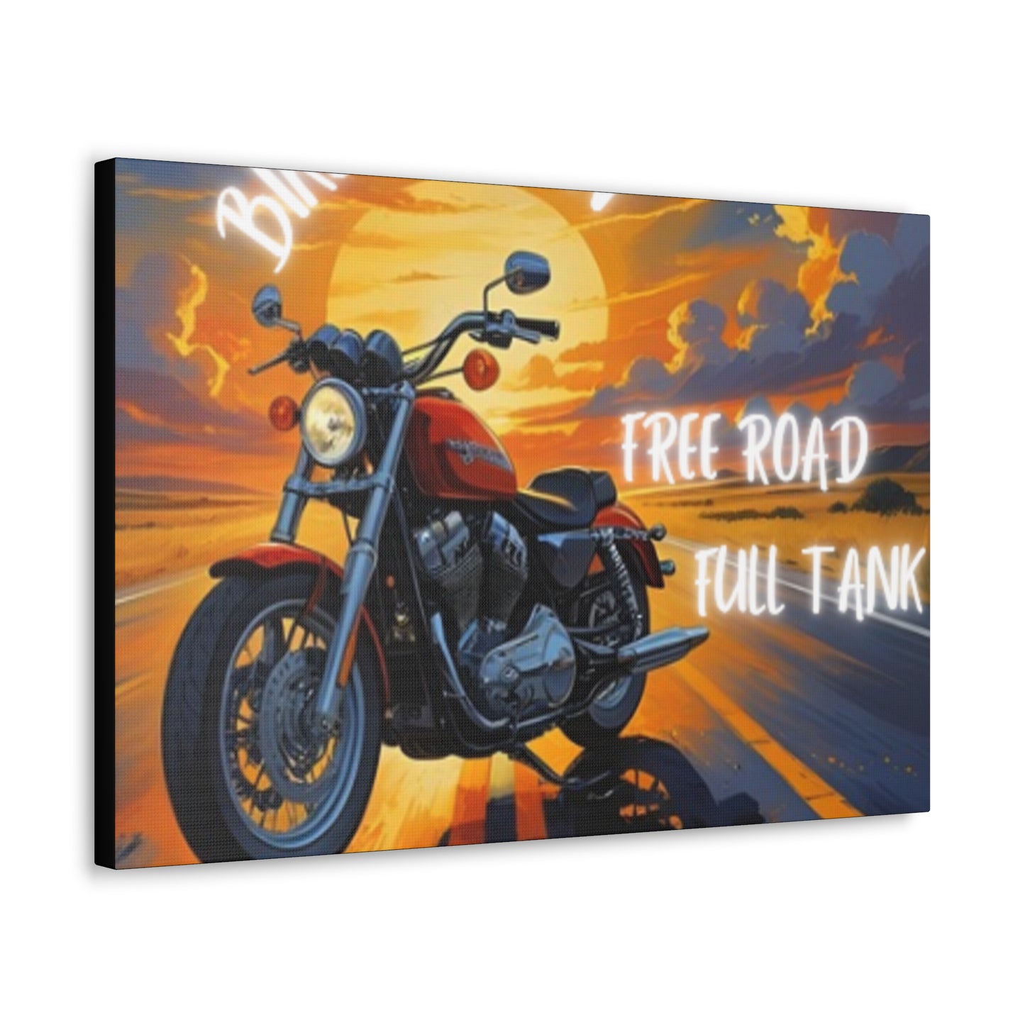 Motorcycle Wall Art, Biker Heaven Canvas Print, Full Throttle Decor, Gift for Bikers, Motorcycle Lover Art