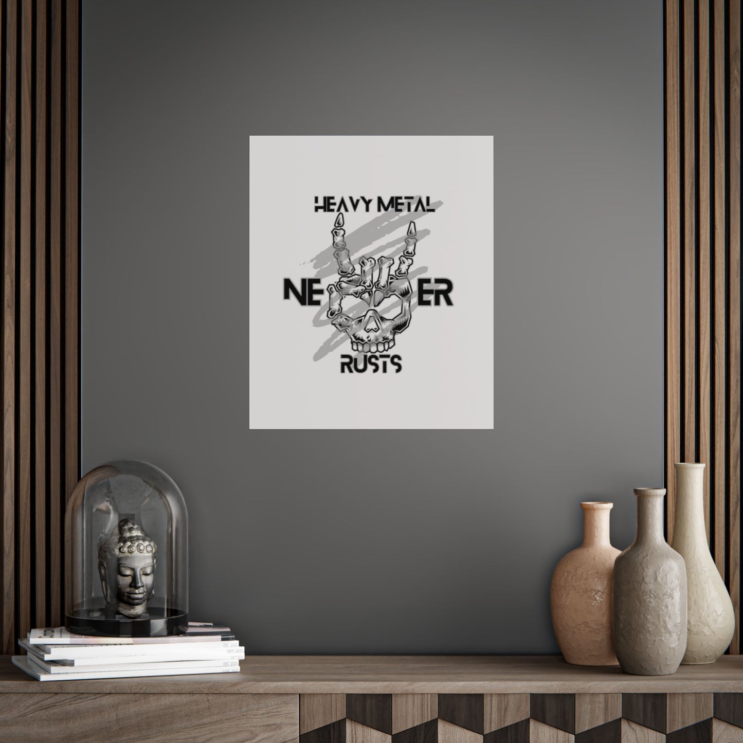 Heavy Metal Unframed Poster, Rock Music Wall Art, Skull Decor, Perfect for Music Lovers, Gift for Metal Fans, Gothic Home Decor