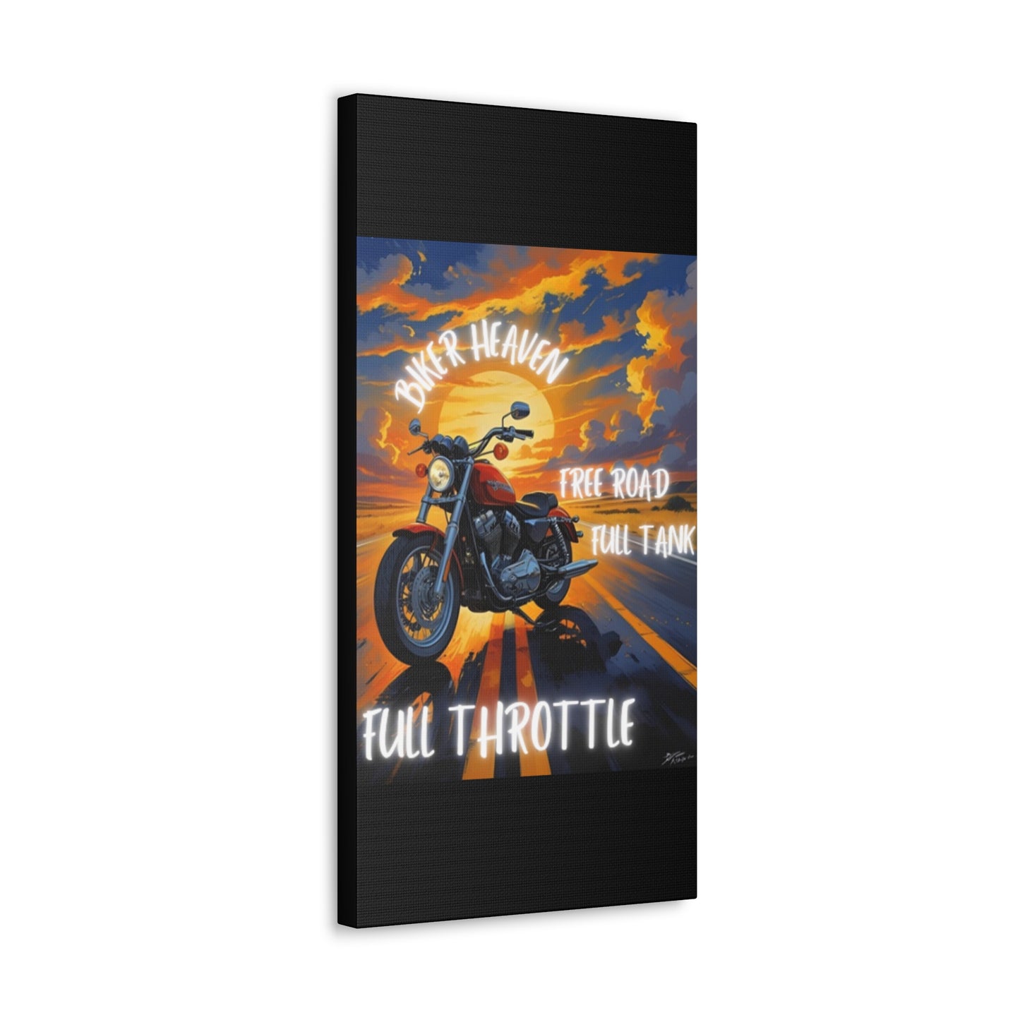 Motorcycle Wall Art, Biker Heaven Canvas Print, Full Throttle Decor, Gift for Bikers, Motorcycle Lover Art