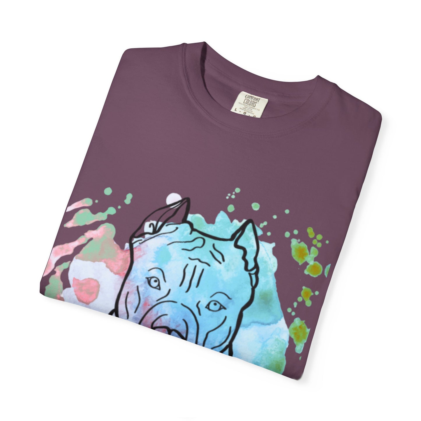 Vibrant Pitbull Art Unisex T-Shirt, Cool Dog Lover Tee, Unique Animal Print Shirt, Gift for Pet Owners, Casual Everyday Wear