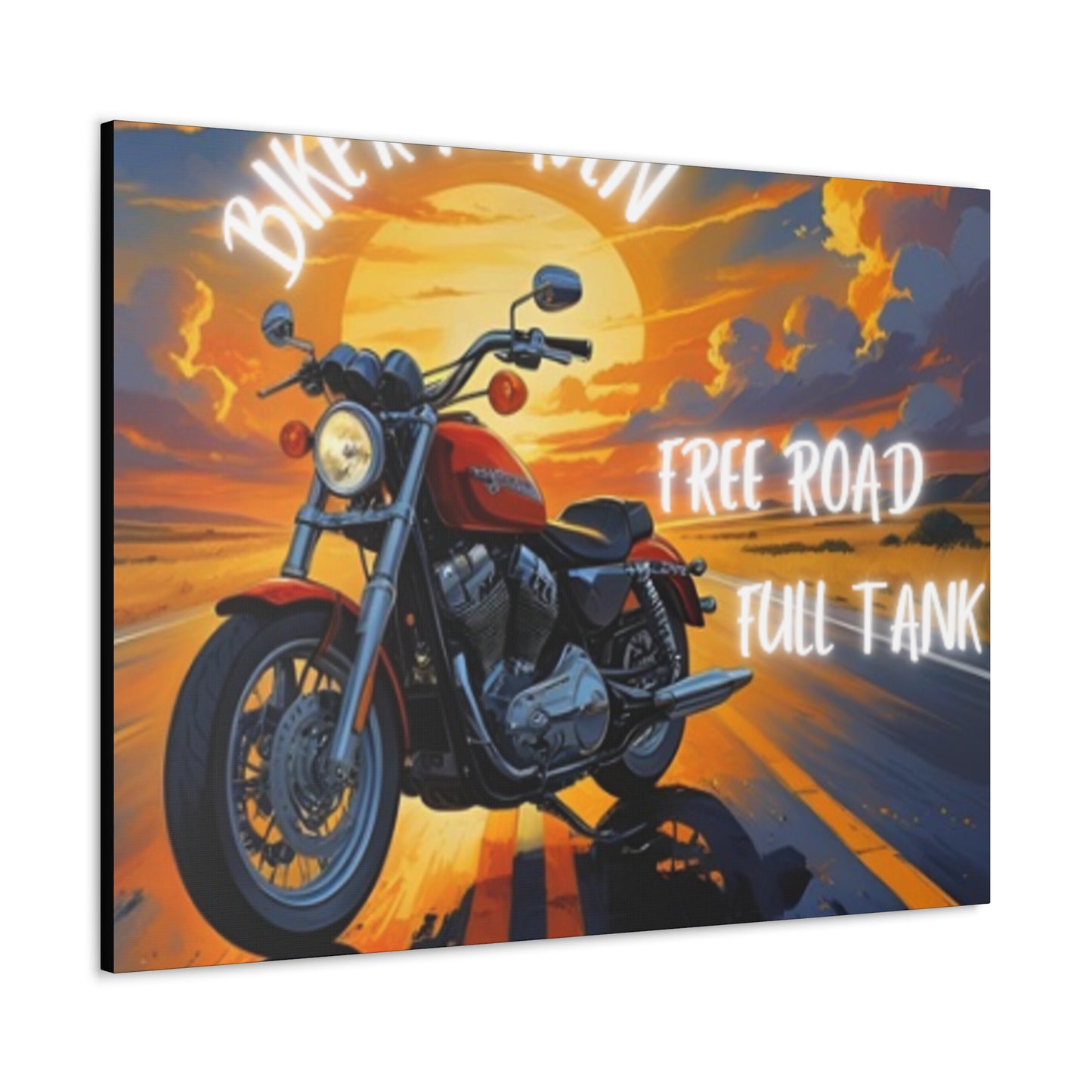 Motorcycle Wall Art, Biker Heaven Canvas Print, Full Throttle Decor, Gift for Bikers, Motorcycle Lover Art