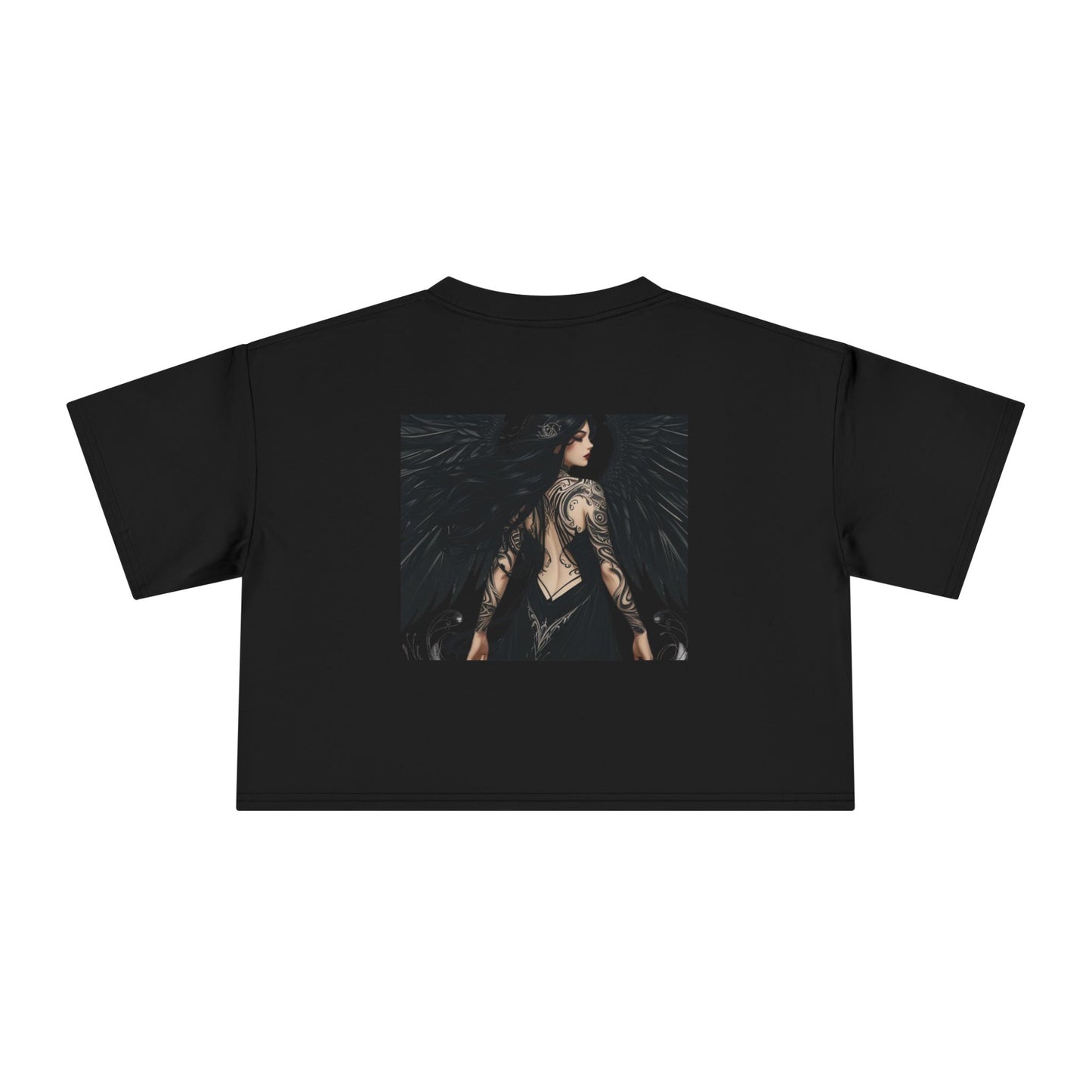 Edgy Angel Women's Crop Tee, Cool Graphic Crop Top, Trendy Streetwear, Summer Fashion, Gift for Her, Festival Outfit
