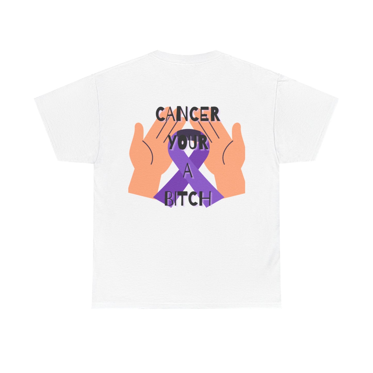 Cancer Awareness Unisex Heavy Cotton Tee, Funny Cancer Shirt, Support Gift, Awareness Month Clothing, Humorous Cancer Remembrance