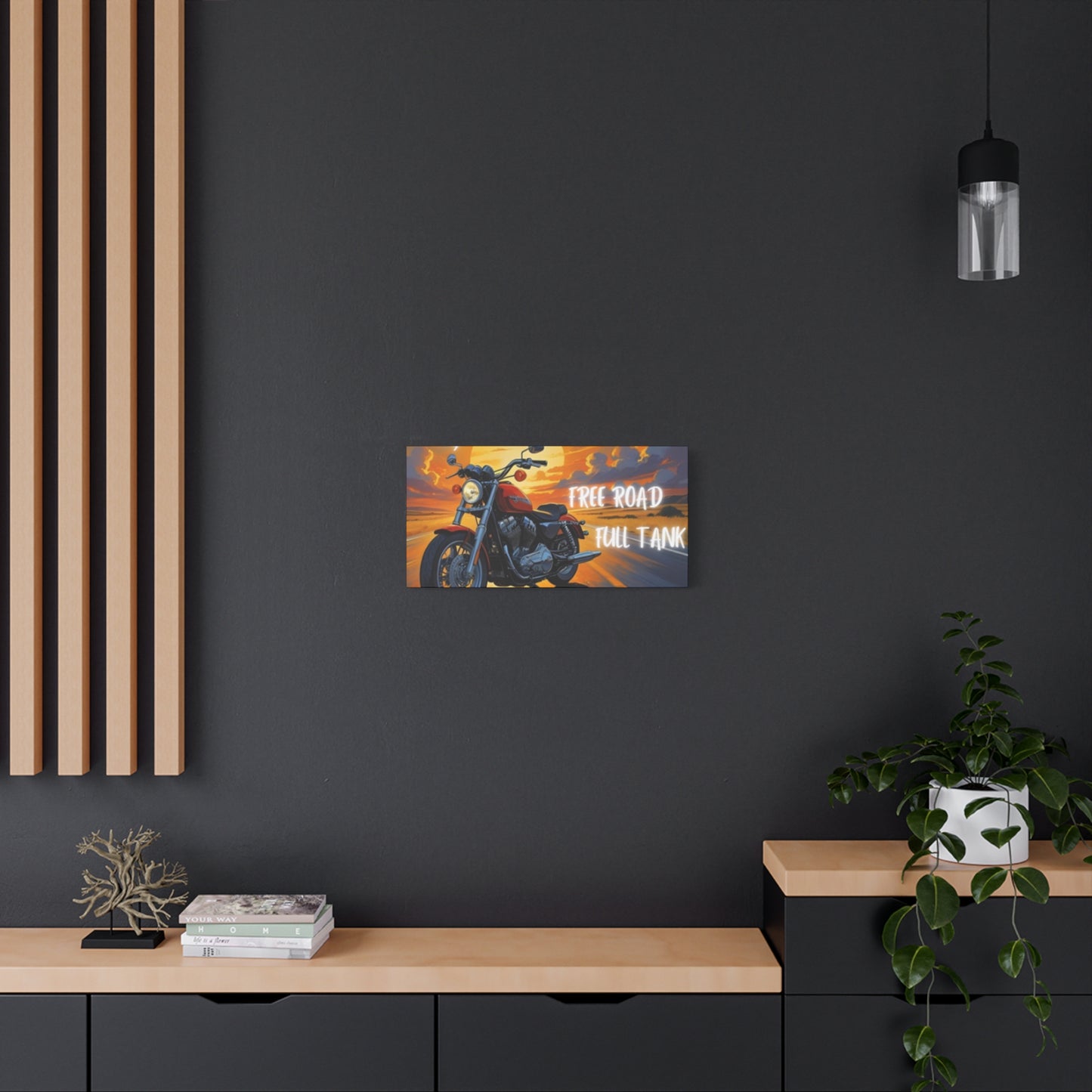 Motorcycle Wall Art, Biker Heaven Canvas Print, Full Throttle Decor, Gift for Bikers, Motorcycle Lover Art