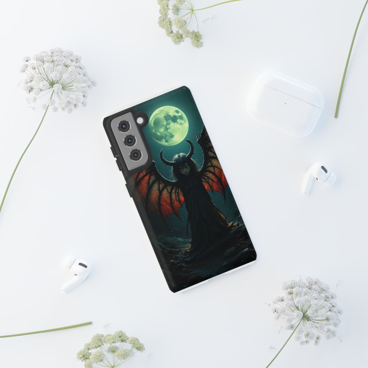 Gothic Phone Case Featuring Enigmatic Creature - Perfect for Halloween, Spooky Aesthetics, Witchy Gifts, Artistic Protection