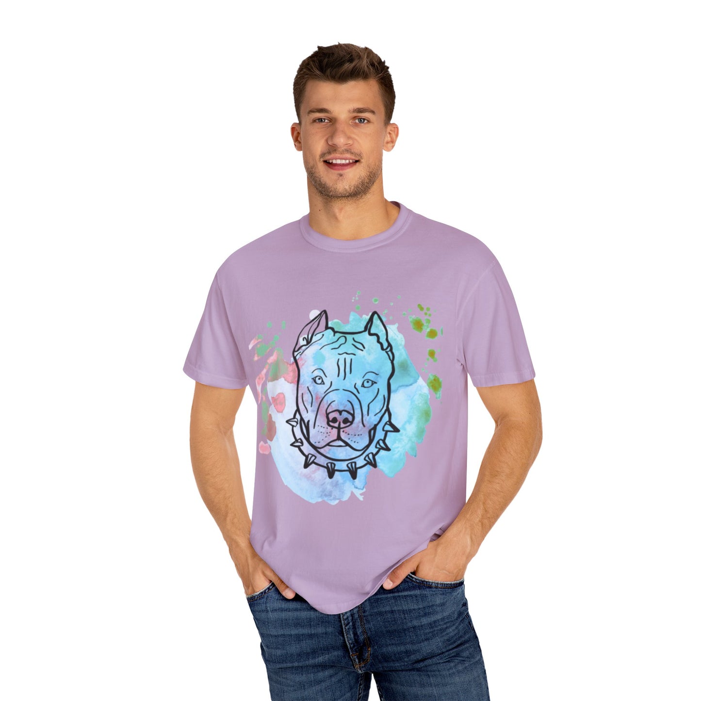 Vibrant Pitbull Art Unisex T-Shirt, Cool Dog Lover Tee, Unique Animal Print Shirt, Gift for Pet Owners, Casual Everyday Wear