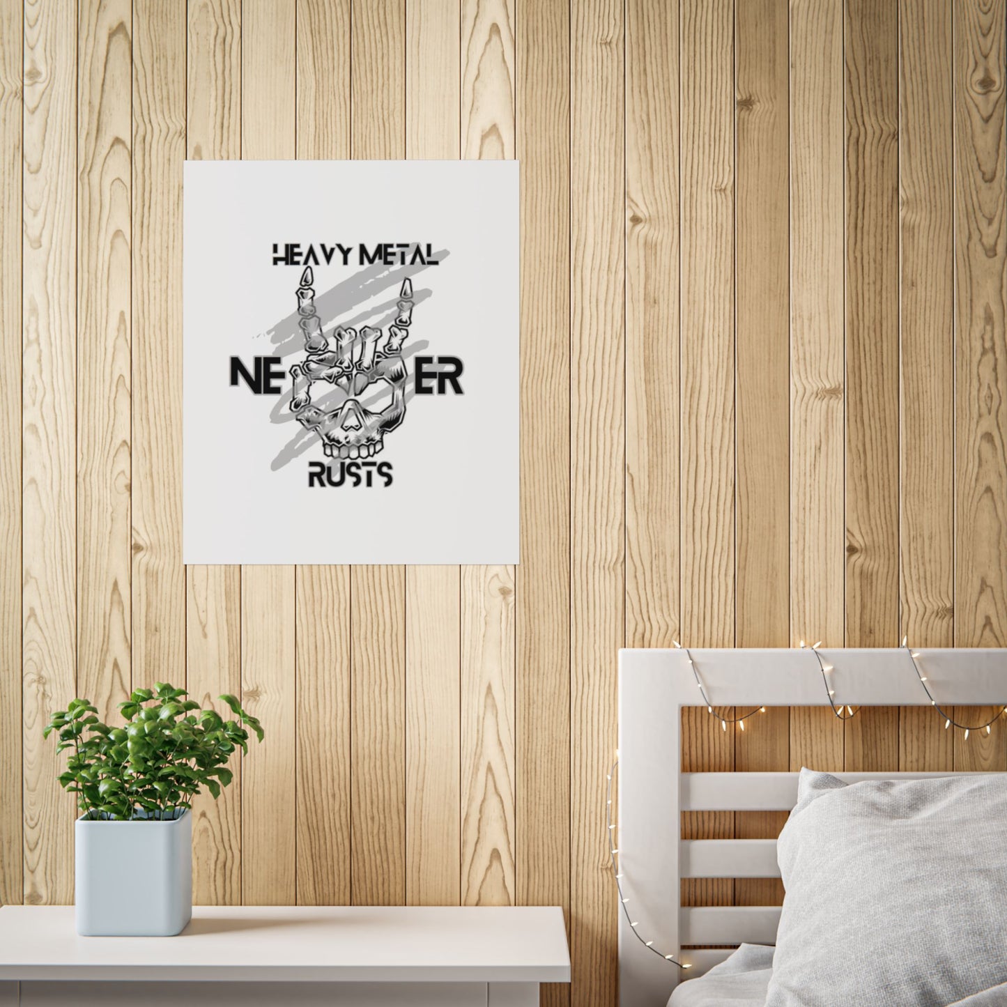 Heavy Metal Unframed Poster, Rock Music Wall Art, Skull Decor, Perfect for Music Lovers, Gift for Metal Fans, Gothic Home Decor