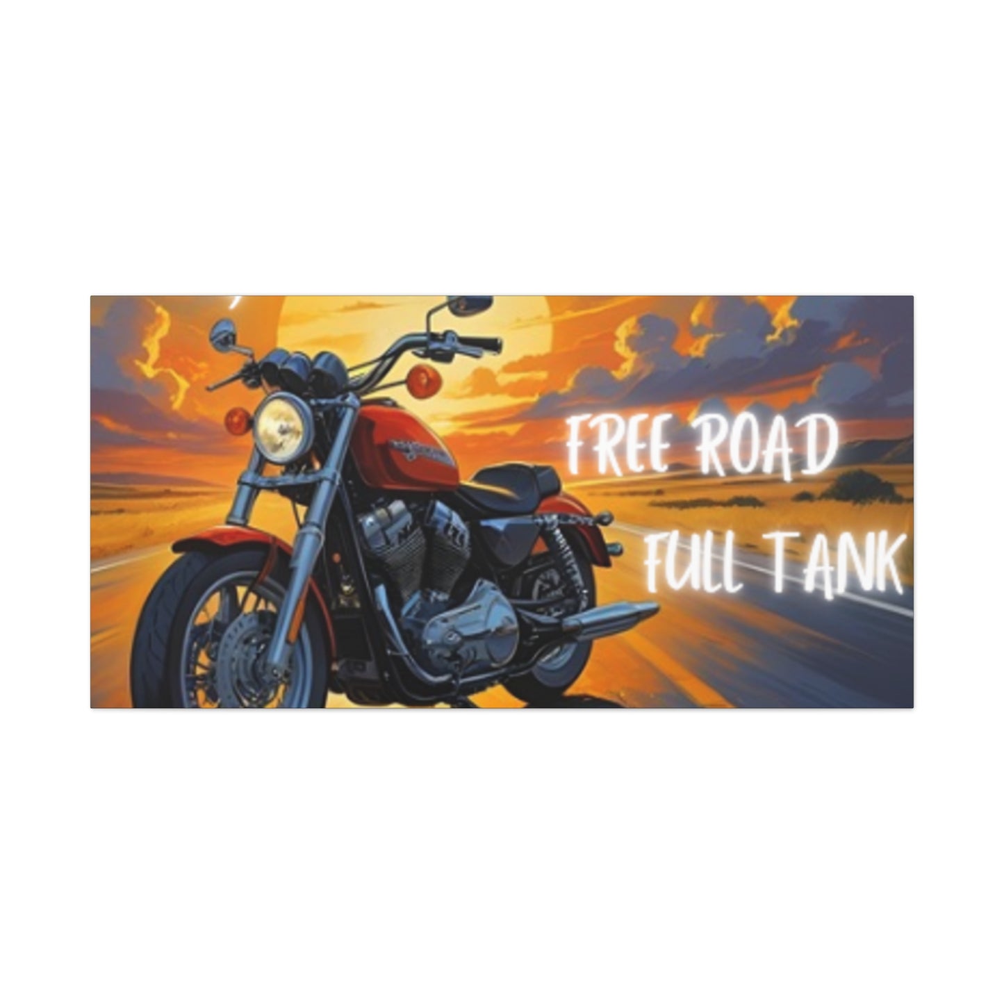 Motorcycle Wall Art, Biker Heaven Canvas Print, Full Throttle Decor, Gift for Bikers, Motorcycle Lover Art