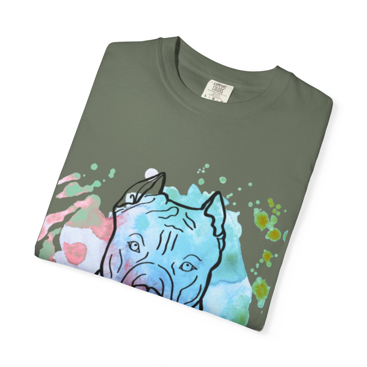 Vibrant Pitbull Art Unisex T-Shirt, Cool Dog Lover Tee, Unique Animal Print Shirt, Gift for Pet Owners, Casual Everyday Wear