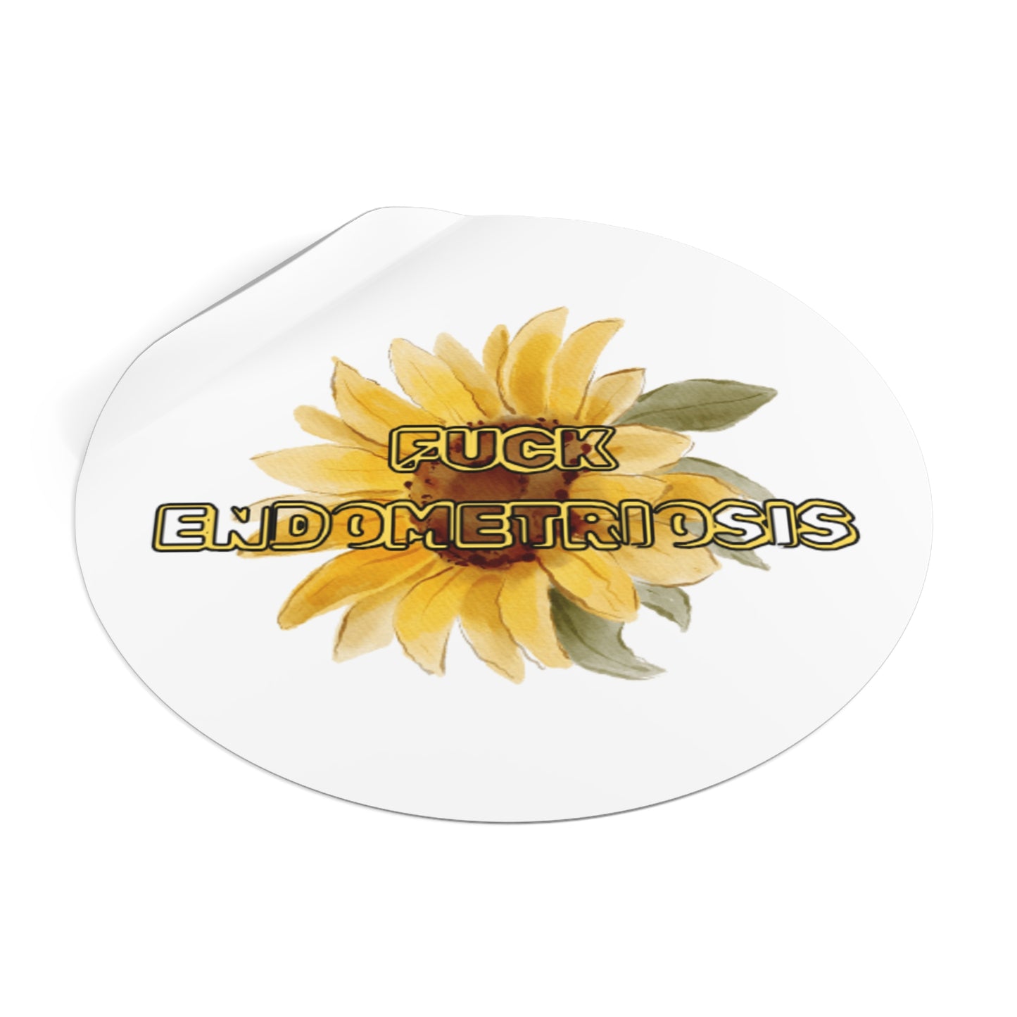 Empowering Round Vinyl Stickers | Unique Endometriosis Gifts, Flower Art, Motivational Stickers, Self-Care Essentials, Awareness Accessories