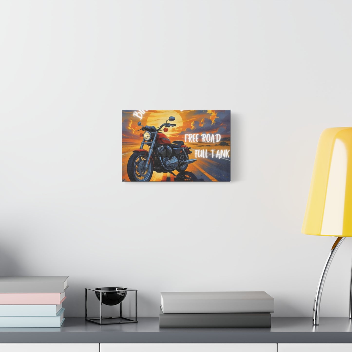 Motorcycle Wall Art, Biker Heaven Canvas Print, Full Throttle Decor, Gift for Bikers, Motorcycle Lover Art
