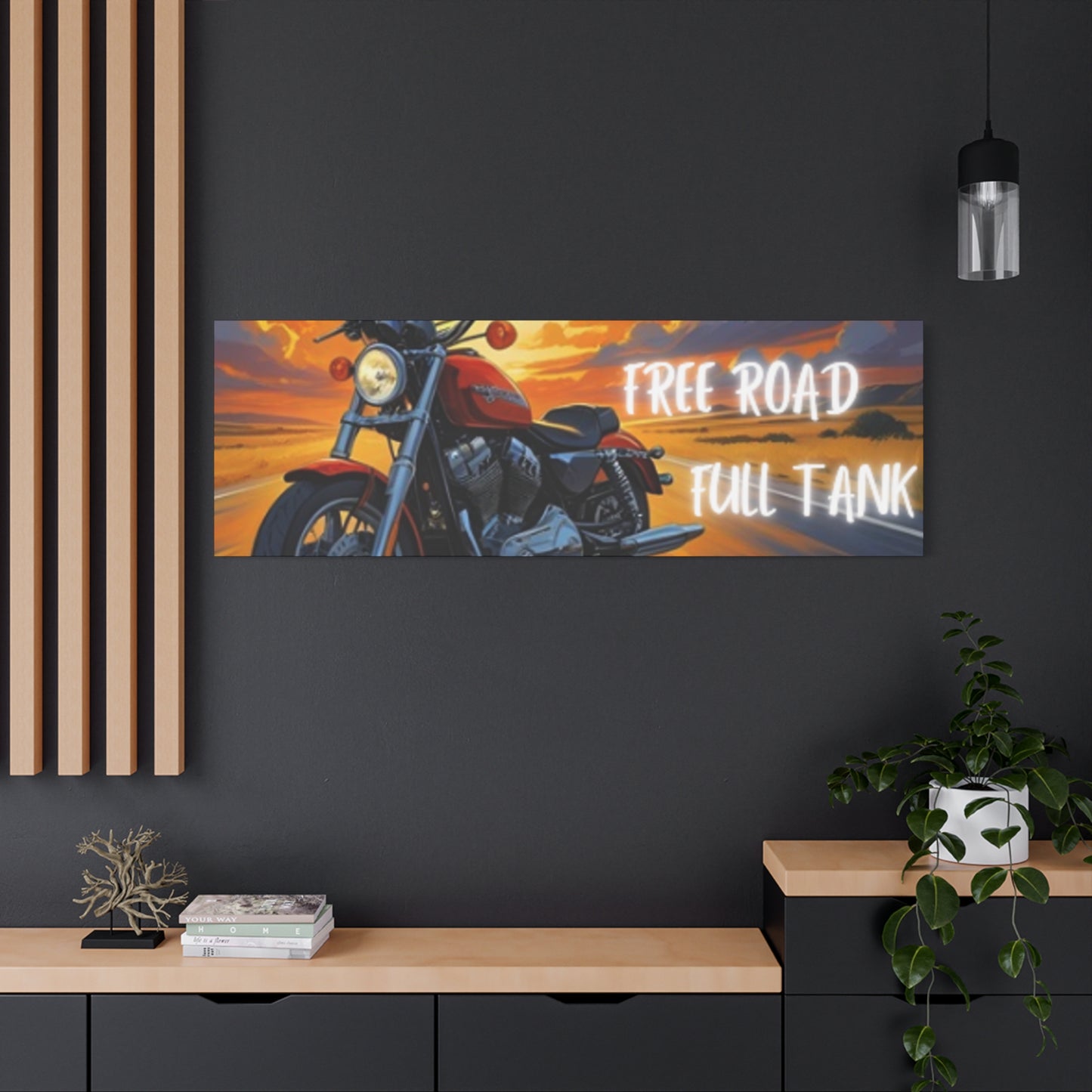 Motorcycle Wall Art, Biker Heaven Canvas Print, Full Throttle Decor, Gift for Bikers, Motorcycle Lover Art