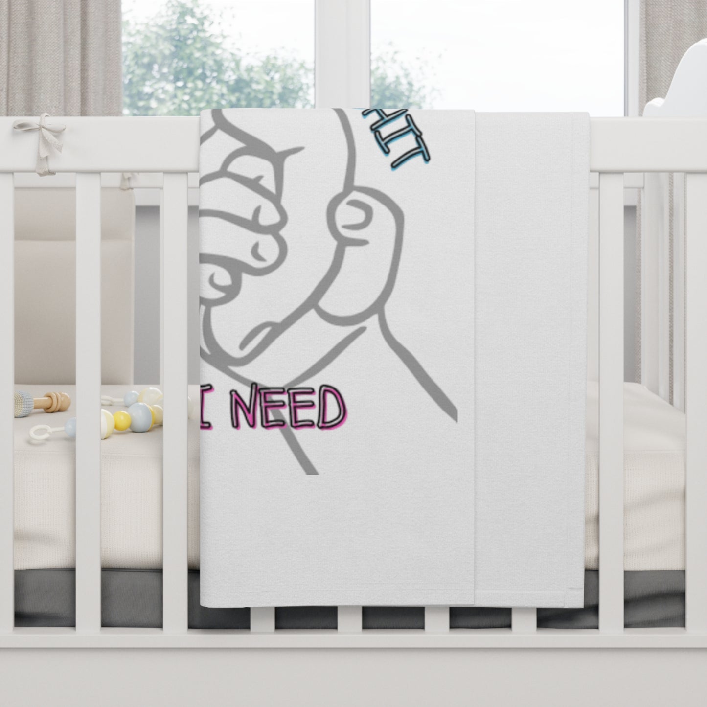 Mummy is all I need Soft Fleece Baby Blanket with Heartfelt Message, Cozy Infant Blanket, Gift for New Parents, Nursery Decor, Baby Shower Gift