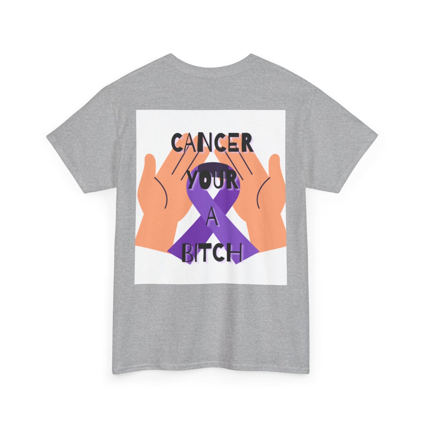 Cancer Awareness Unisex Heavy Cotton Tee, Funny Cancer Shirt, Support Gift, Awareness Month Clothing, Humorous Cancer Remembrance