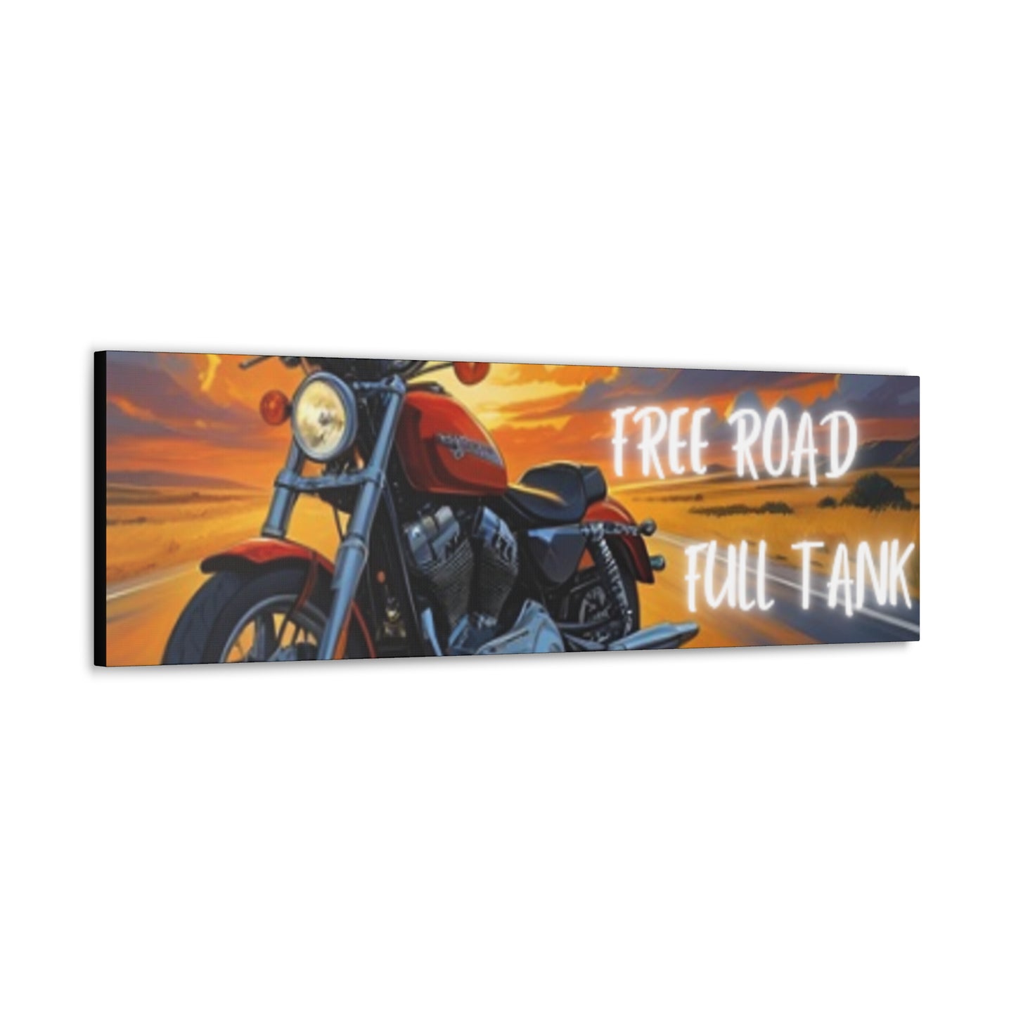 Motorcycle Wall Art, Biker Heaven Canvas Print, Full Throttle Decor, Gift for Bikers, Motorcycle Lover Art