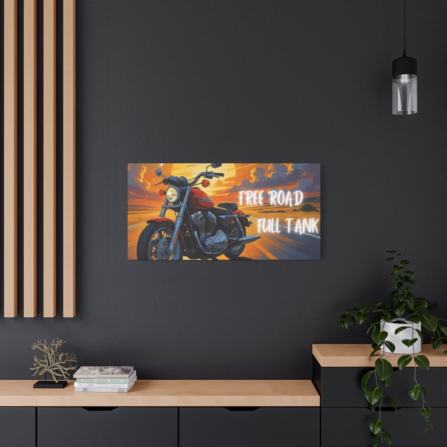 Motorcycle Wall Art, Biker Heaven Canvas Print, Full Throttle Decor, Gift for Bikers, Motorcycle Lover Art