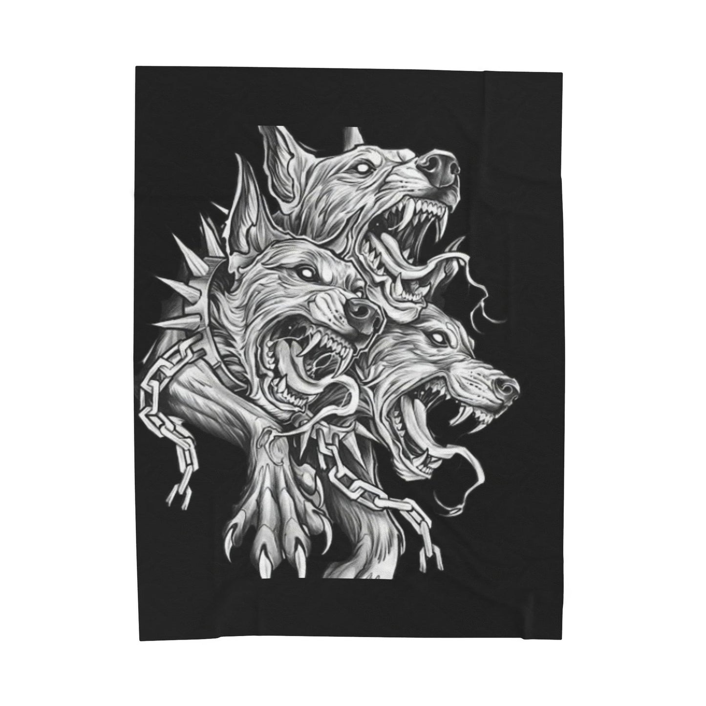 Gothic Dog Print Velveteen Plush Blanket, Cozy Home Décor, Pet Lover Gift, Halloween Throw, Unique Stylish Blanket