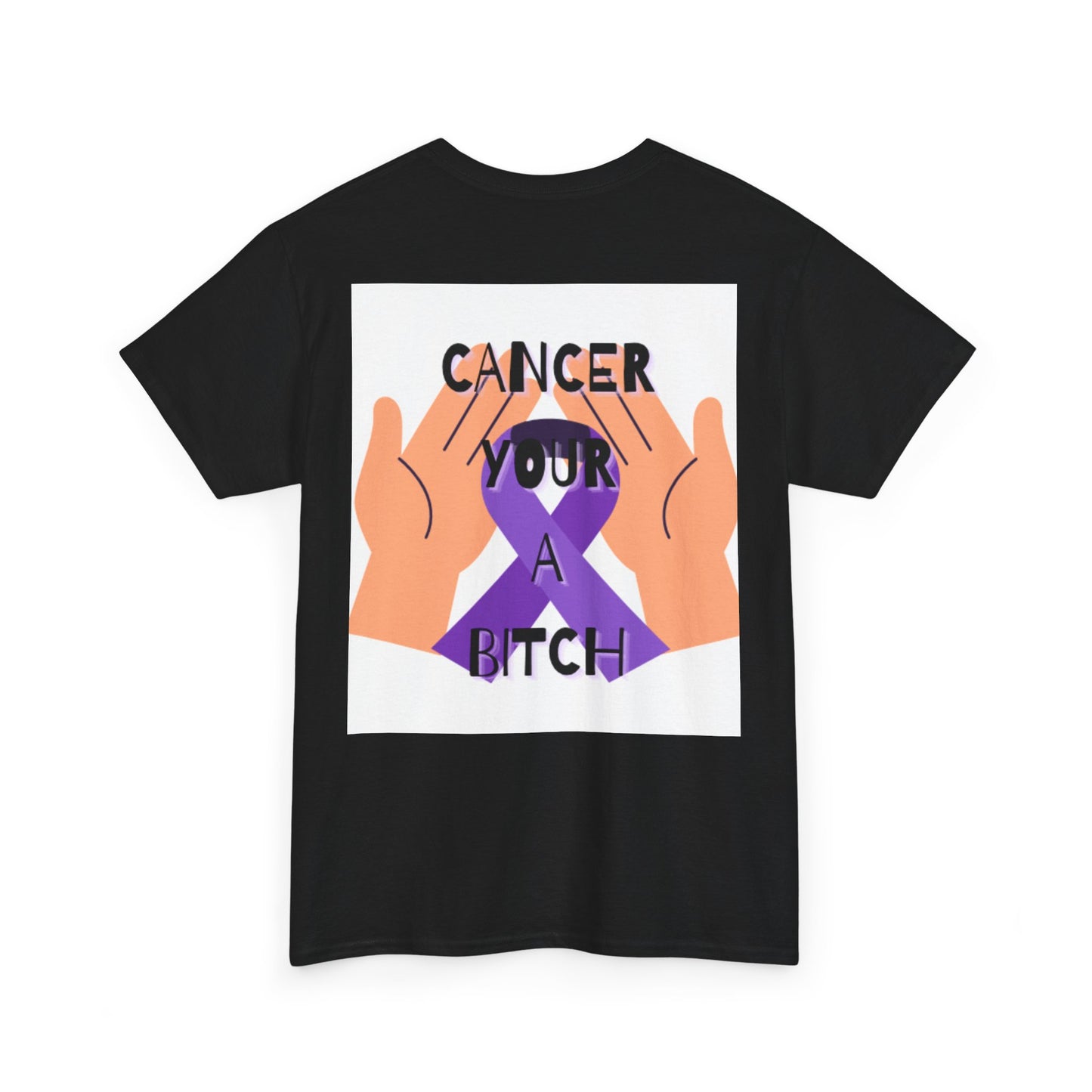 Cancer Awareness Unisex Heavy Cotton Tee, Funny Cancer Shirt, Support Gift, Awareness Month Clothing, Humorous Cancer Remembrance