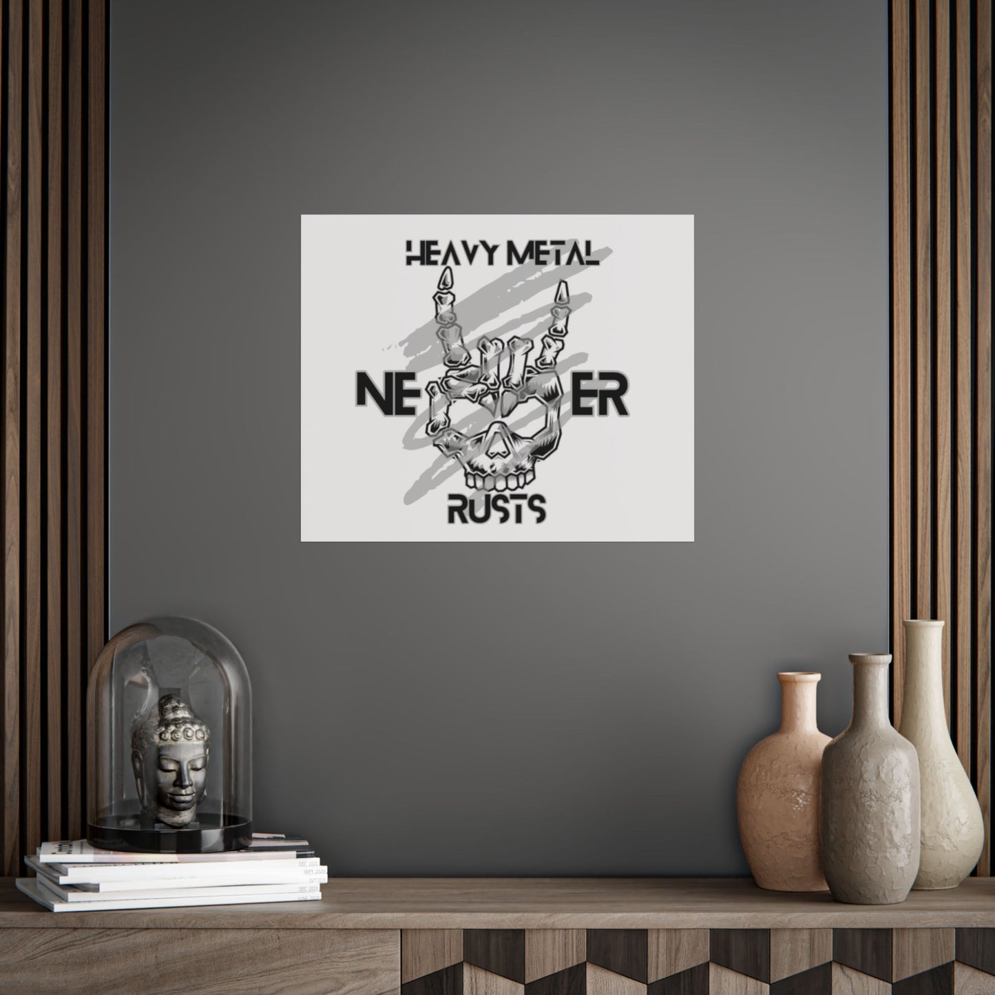 Heavy Metal Unframed Poster, Rock Music Wall Art, Skull Decor, Perfect for Music Lovers, Gift for Metal Fans, Gothic Home Decor