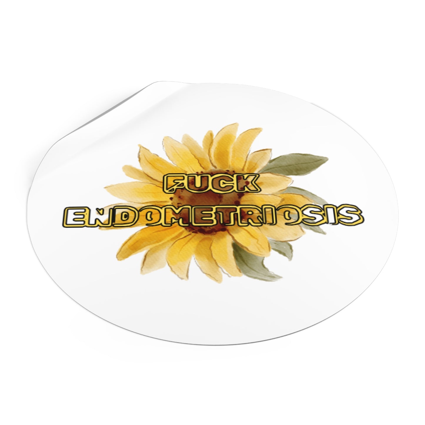 Empowering Round Vinyl Stickers | Unique Endometriosis Gifts, Flower Art, Motivational Stickers, Self-Care Essentials, Awareness Accessories