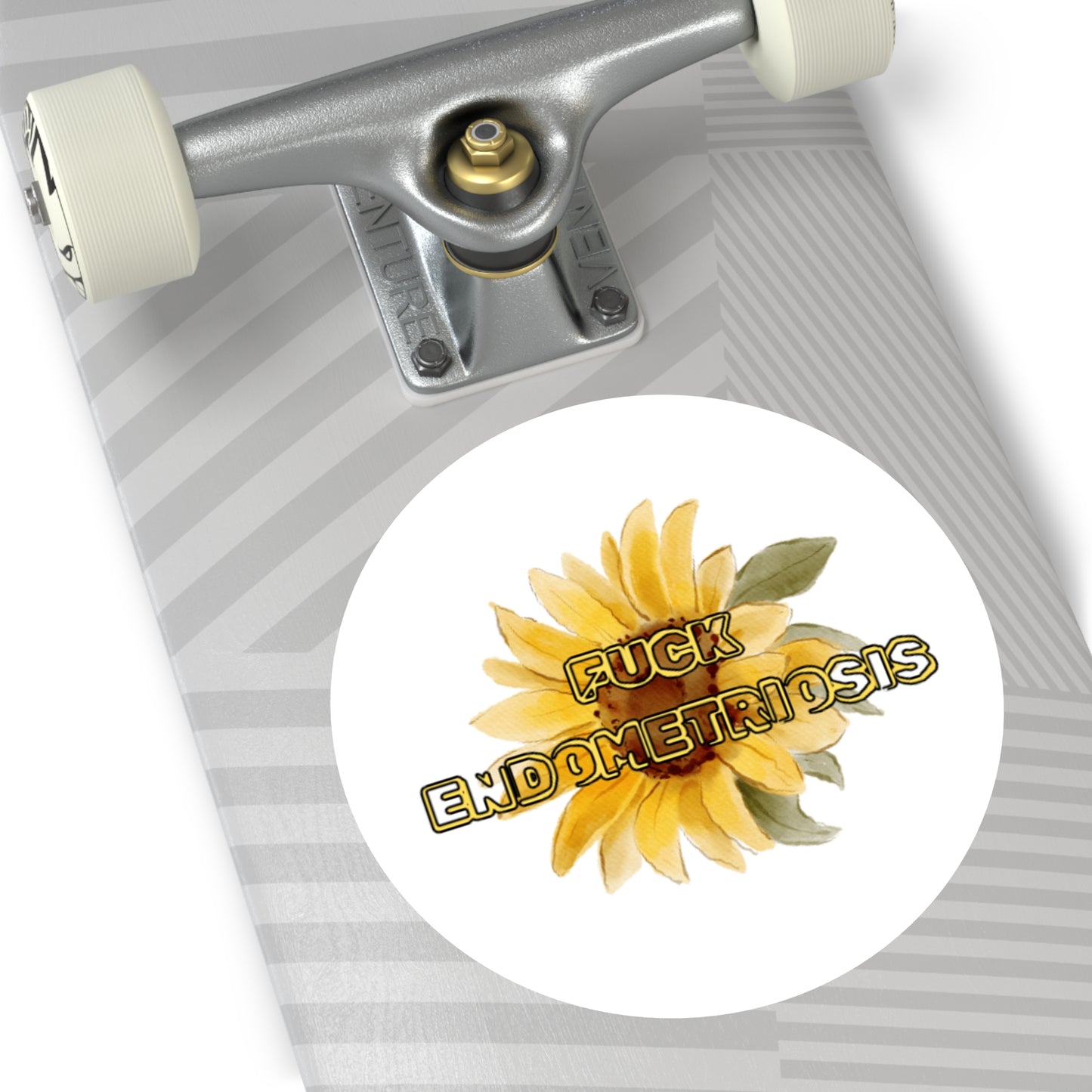 Empowering Round Vinyl Stickers | Unique Endometriosis Gifts, Flower Art, Motivational Stickers, Self-Care Essentials, Awareness Accessories