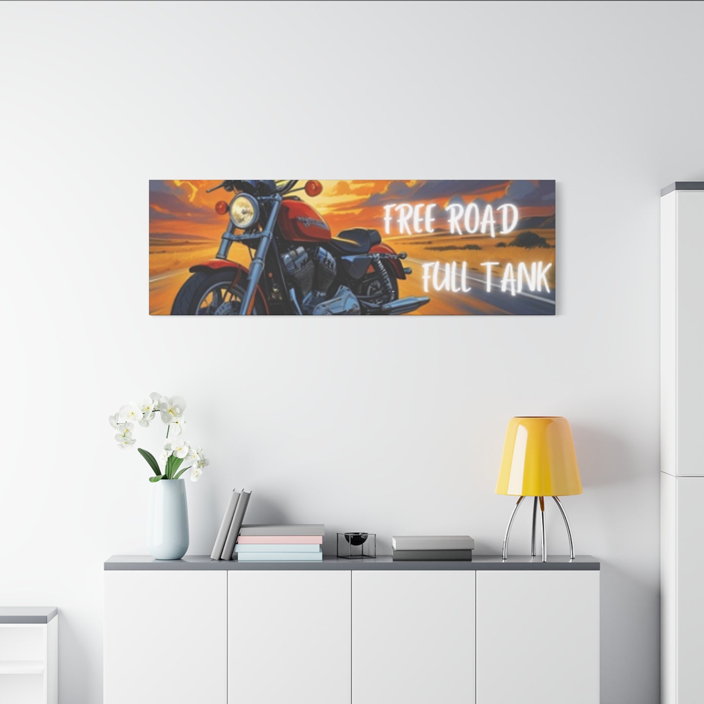 Motorcycle Wall Art, Biker Heaven Canvas Print, Full Throttle Decor, Gift for Bikers, Motorcycle Lover Art