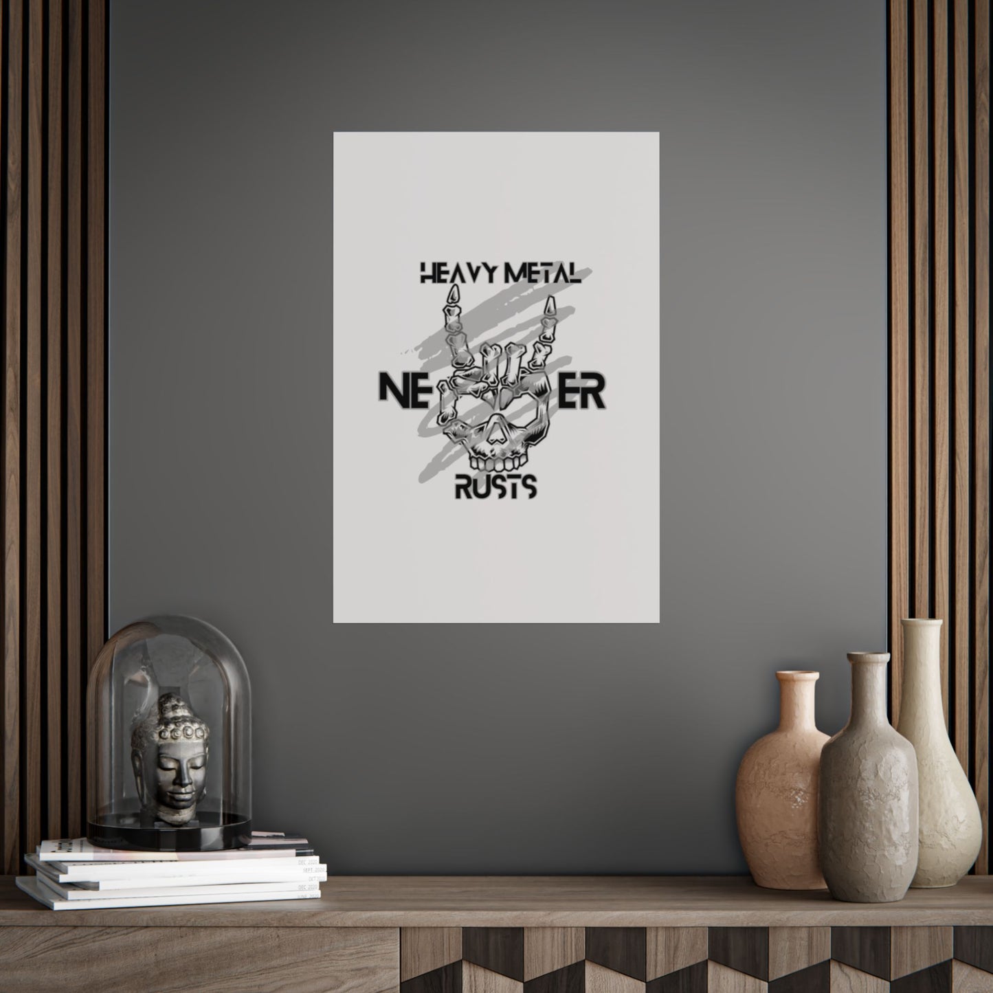 Heavy Metal Unframed Poster, Rock Music Wall Art, Skull Decor, Perfect for Music Lovers, Gift for Metal Fans, Gothic Home Decor