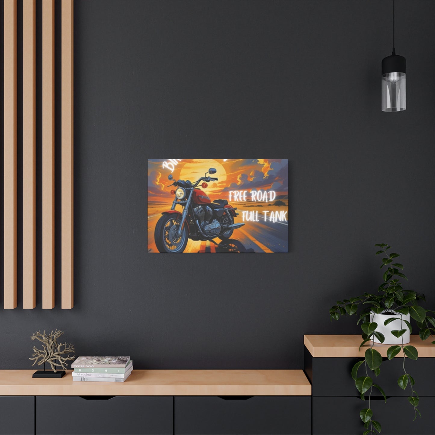 Motorcycle Wall Art, Biker Heaven Canvas Print, Full Throttle Decor, Gift for Bikers, Motorcycle Lover Art