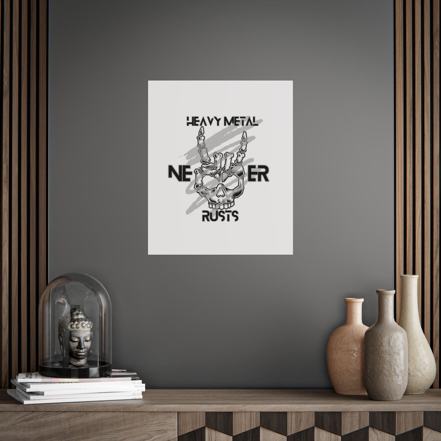 Heavy Metal Unframed Poster, Rock Music Wall Art, Skull Decor, Perfect for Music Lovers, Gift for Metal Fans, Gothic Home Decor