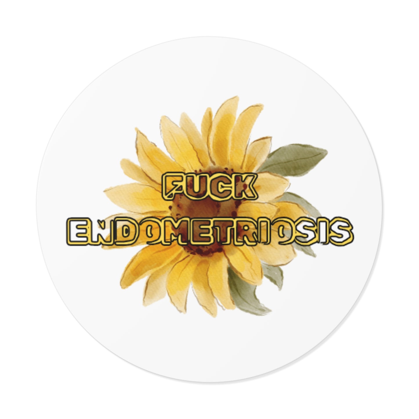 Empowering Round Vinyl Stickers | Unique Endometriosis Gifts, Flower Art, Motivational Stickers, Self-Care Essentials, Awareness Accessories