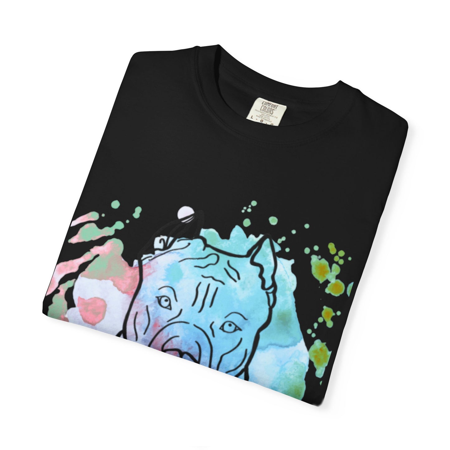 Vibrant Pitbull Art Unisex T-Shirt, Cool Dog Lover Tee, Unique Animal Print Shirt, Gift for Pet Owners, Casual Everyday Wear