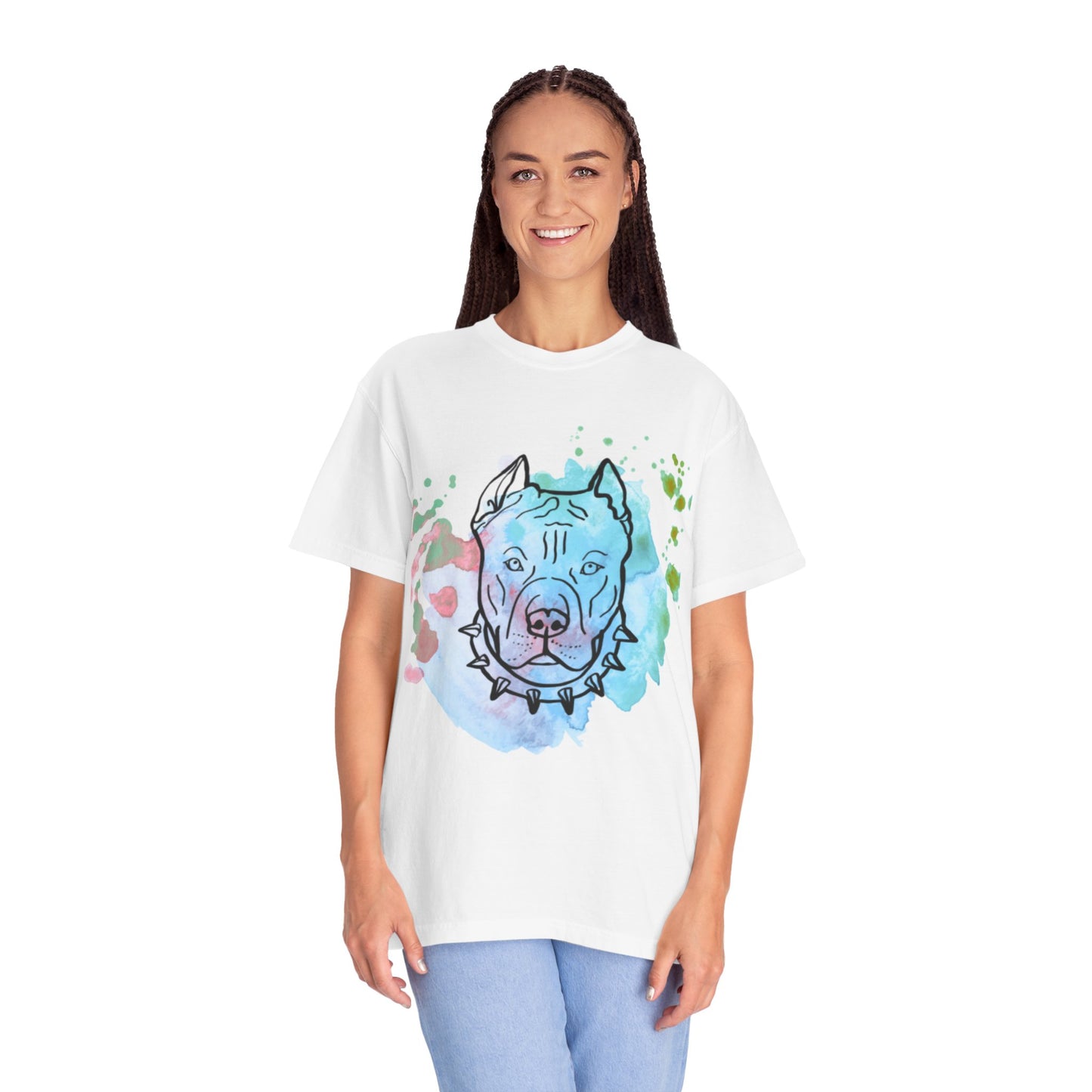 Vibrant Pitbull Art Unisex T-Shirt, Cool Dog Lover Tee, Unique Animal Print Shirt, Gift for Pet Owners, Casual Everyday Wear