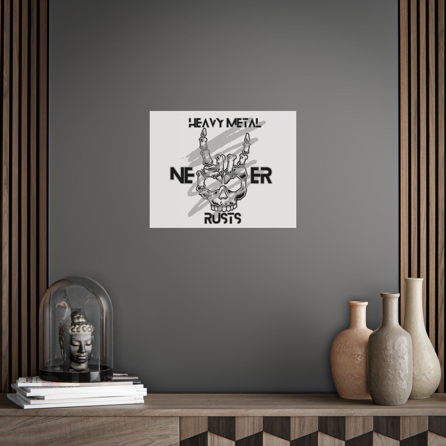 Heavy Metal Unframed Poster, Rock Music Wall Art, Skull Decor, Perfect for Music Lovers, Gift for Metal Fans, Gothic Home Decor