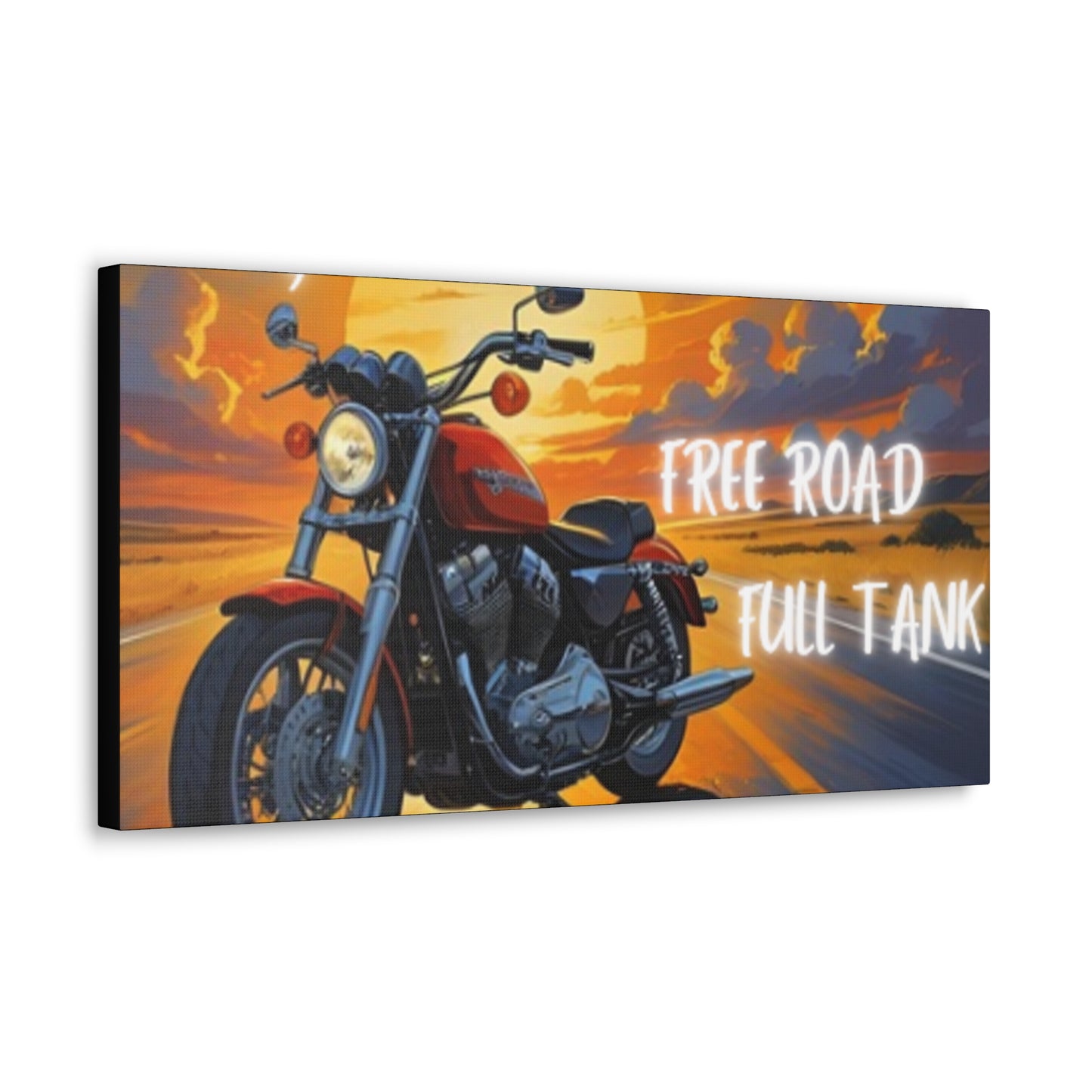 Motorcycle Wall Art, Biker Heaven Canvas Print, Full Throttle Decor, Gift for Bikers, Motorcycle Lover Art