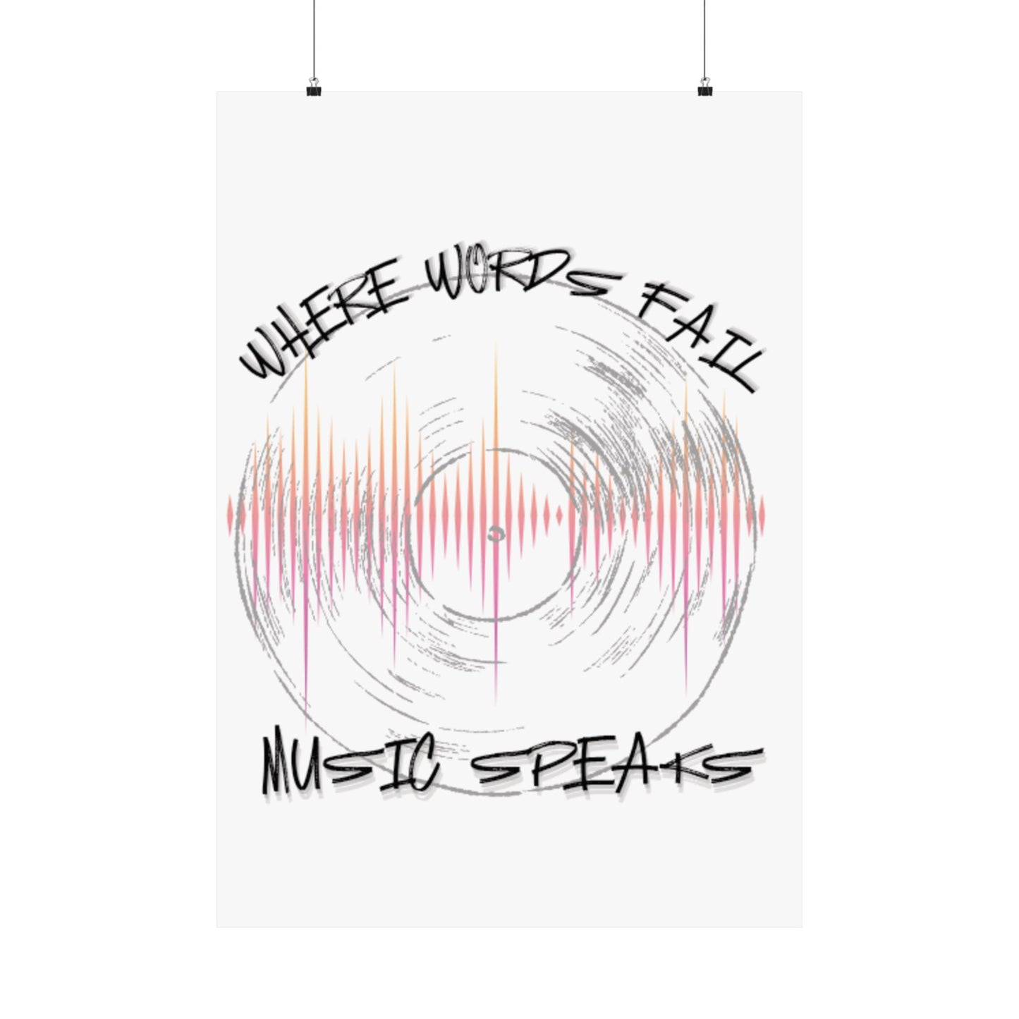 Inspirational Music Poster, Wall Art, Gift for Musicians, Music Room Decor, Quote Wall Decor, Home Office Decoration