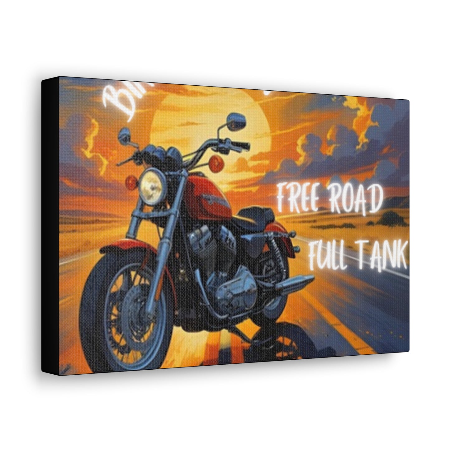 Motorcycle Wall Art, Biker Heaven Canvas Print, Full Throttle Decor, Gift for Bikers, Motorcycle Lover Art