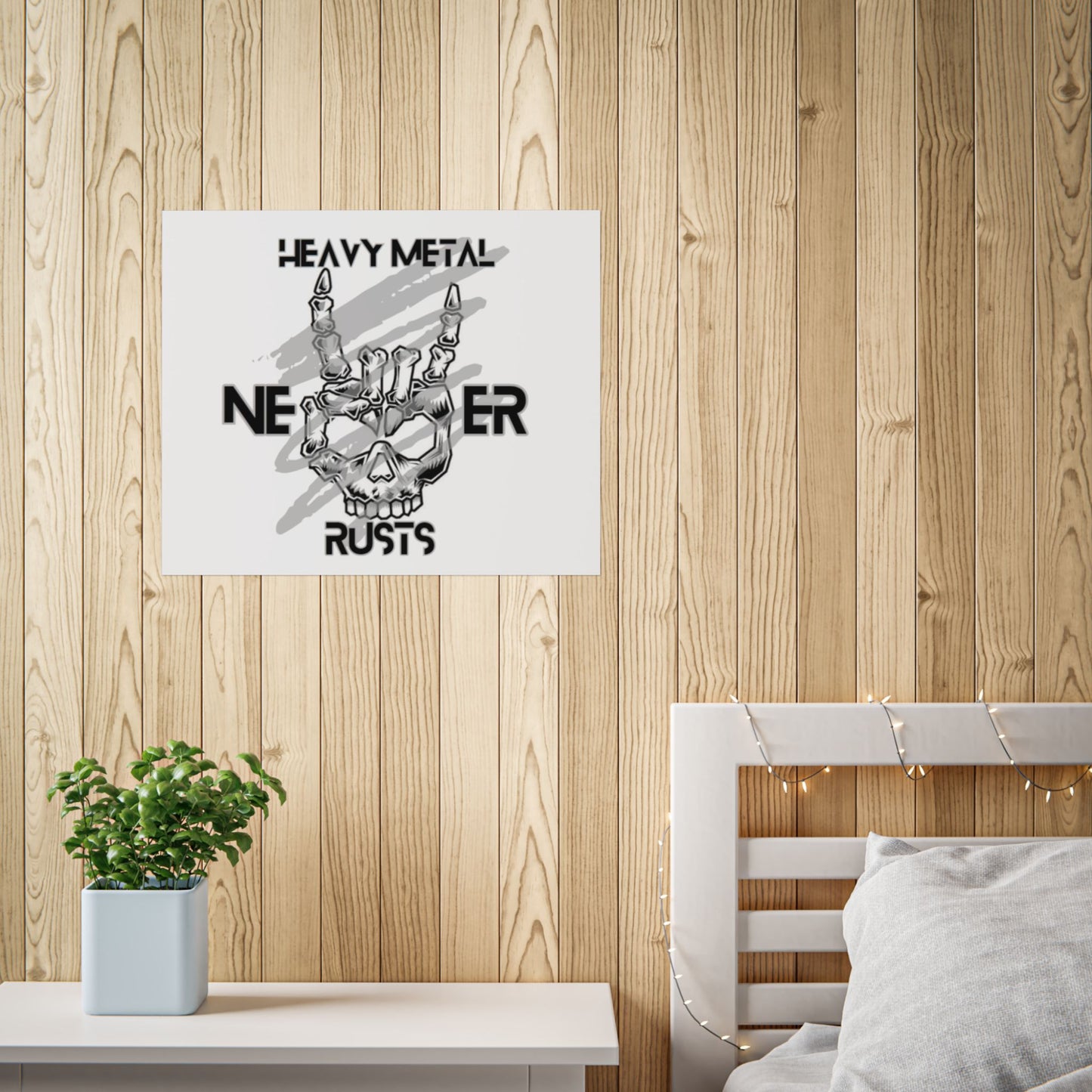 Heavy Metal Unframed Poster, Rock Music Wall Art, Skull Decor, Perfect for Music Lovers, Gift for Metal Fans, Gothic Home Decor