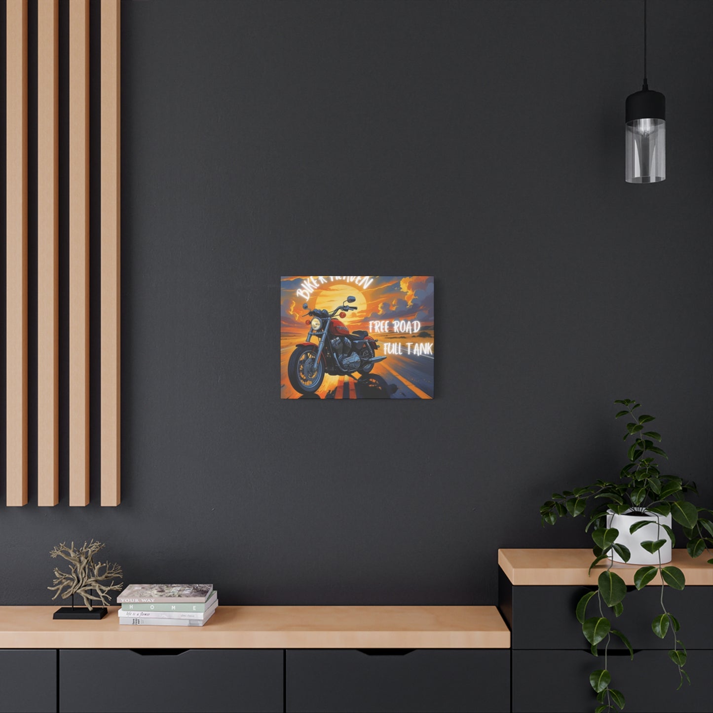 Motorcycle Wall Art, Biker Heaven Canvas Print, Full Throttle Decor, Gift for Bikers, Motorcycle Lover Art