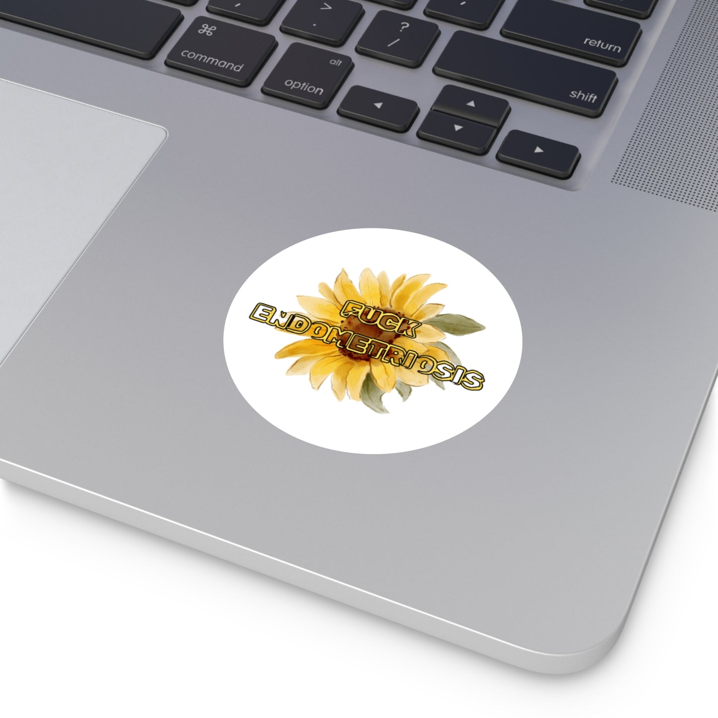 Empowering Round Vinyl Stickers | Unique Endometriosis Gifts, Flower Art, Motivational Stickers, Self-Care Essentials, Awareness Accessories