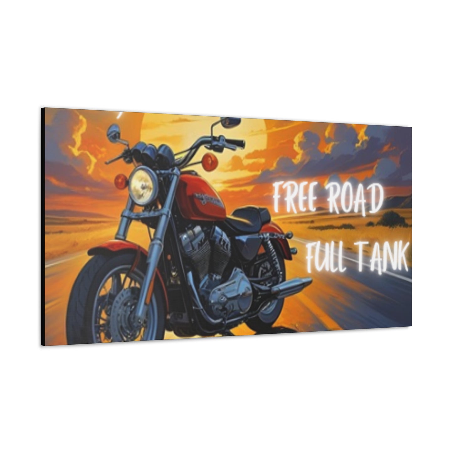 Motorcycle Wall Art, Biker Heaven Canvas Print, Full Throttle Decor, Gift for Bikers, Motorcycle Lover Art