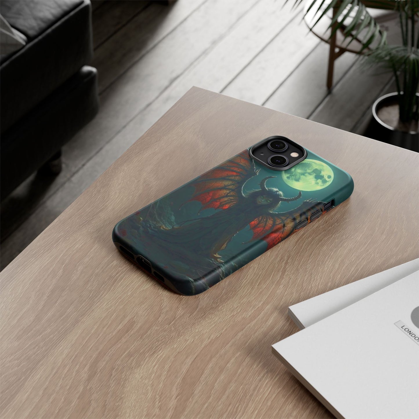 Gothic Phone Case Featuring Enigmatic Creature - Perfect for Halloween, Spooky Aesthetics, Witchy Gifts, Artistic Protection
