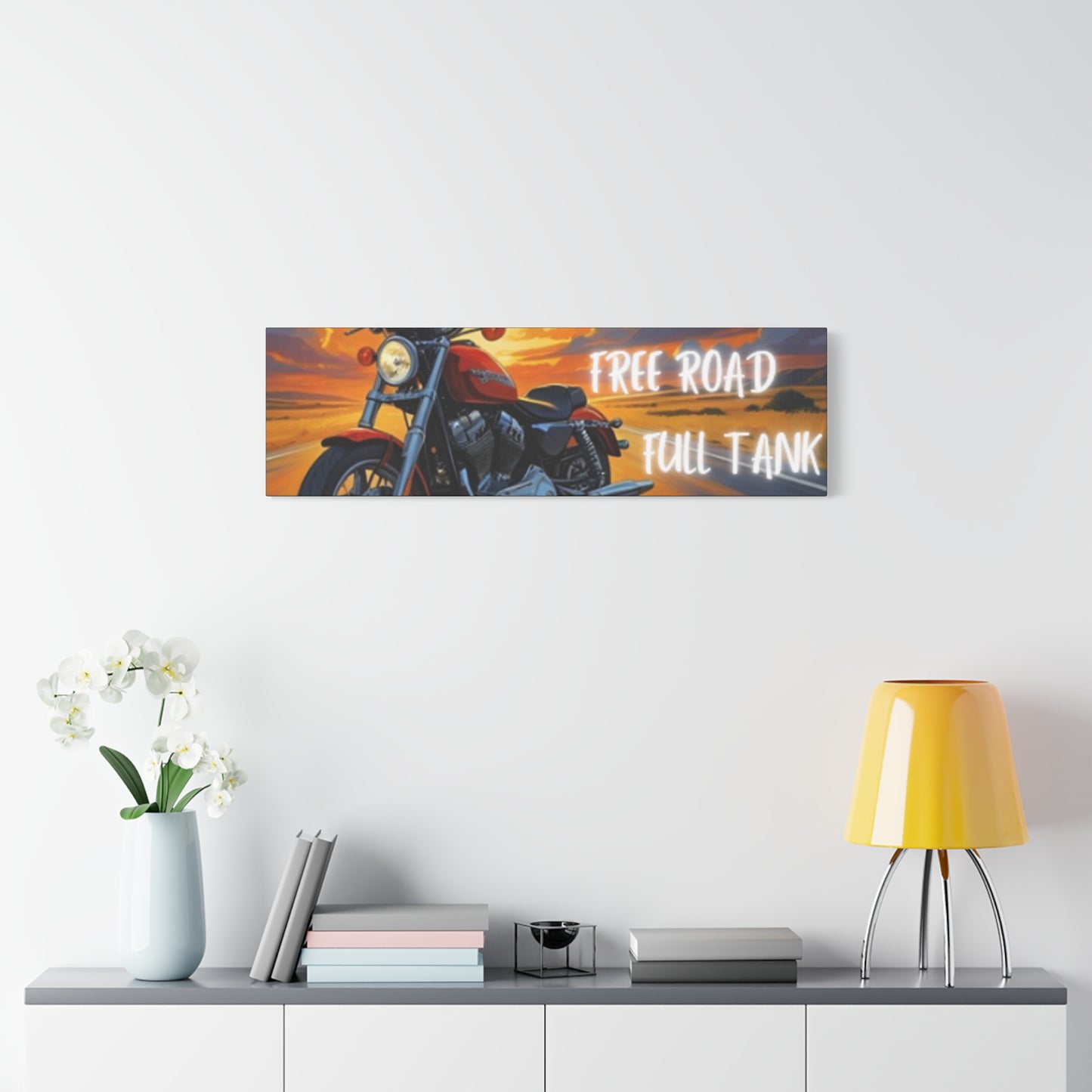 Motorcycle Wall Art, Biker Heaven Canvas Print, Full Throttle Decor, Gift for Bikers, Motorcycle Lover Art