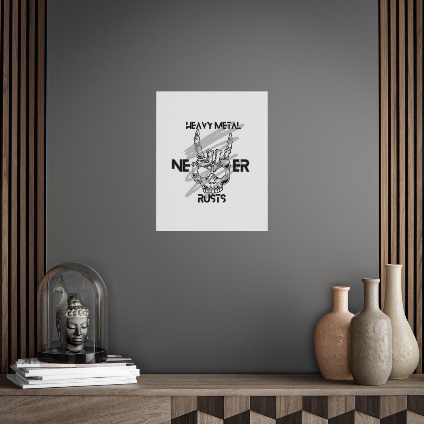 Heavy Metal Unframed Poster, Rock Music Wall Art, Skull Decor, Perfect for Music Lovers, Gift for Metal Fans, Gothic Home Decor