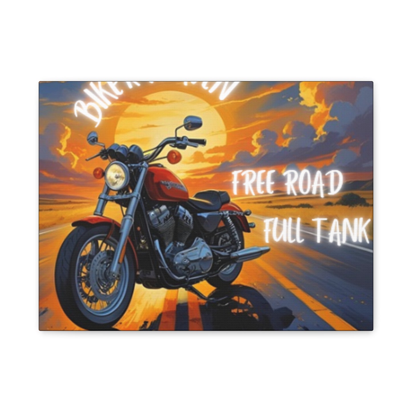 Motorcycle Wall Art, Biker Heaven Canvas Print, Full Throttle Decor, Gift for Bikers, Motorcycle Lover Art