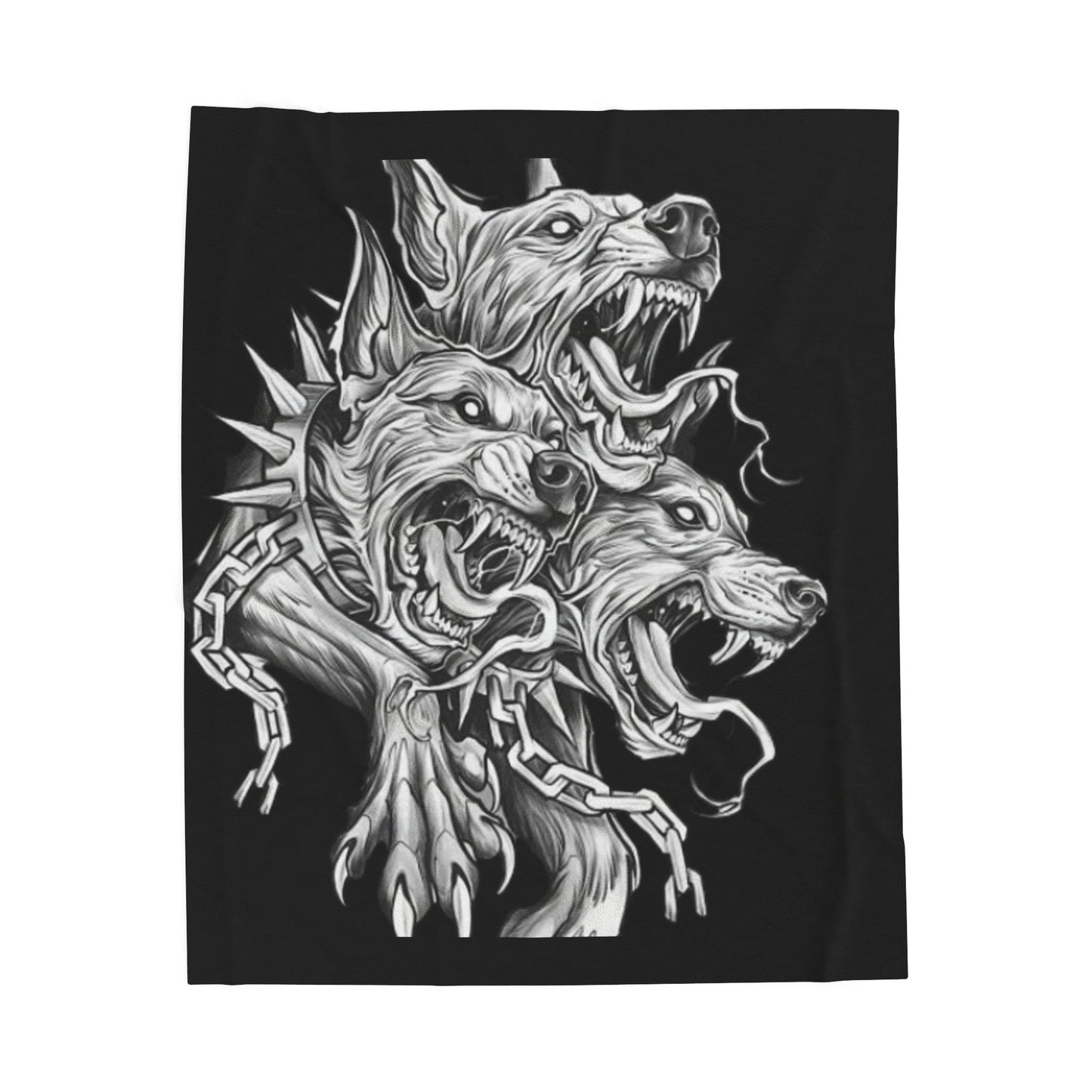 Gothic Dog Print Velveteen Plush Blanket, Cozy Home Décor, Pet Lover Gift, Halloween Throw, Unique Stylish Blanket