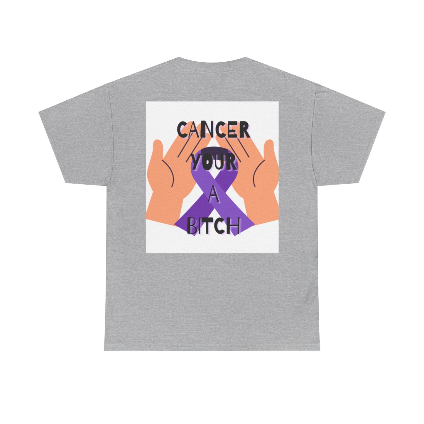 Cancer Awareness Unisex Heavy Cotton Tee, Funny Cancer Shirt, Support Gift, Awareness Month Clothing, Humorous Cancer Remembrance
