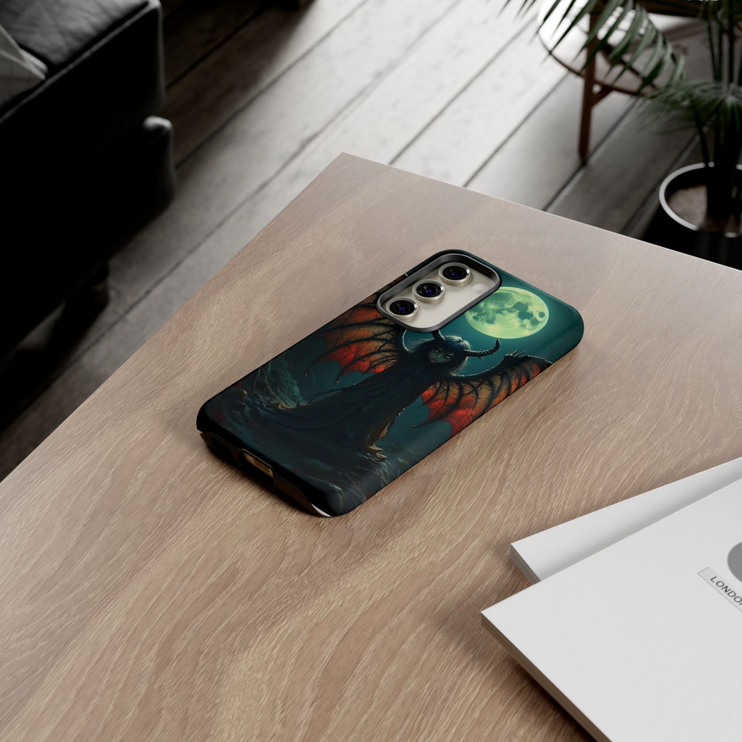 Gothic Phone Case Featuring Enigmatic Creature - Perfect for Halloween, Spooky Aesthetics, Witchy Gifts, Artistic Protection