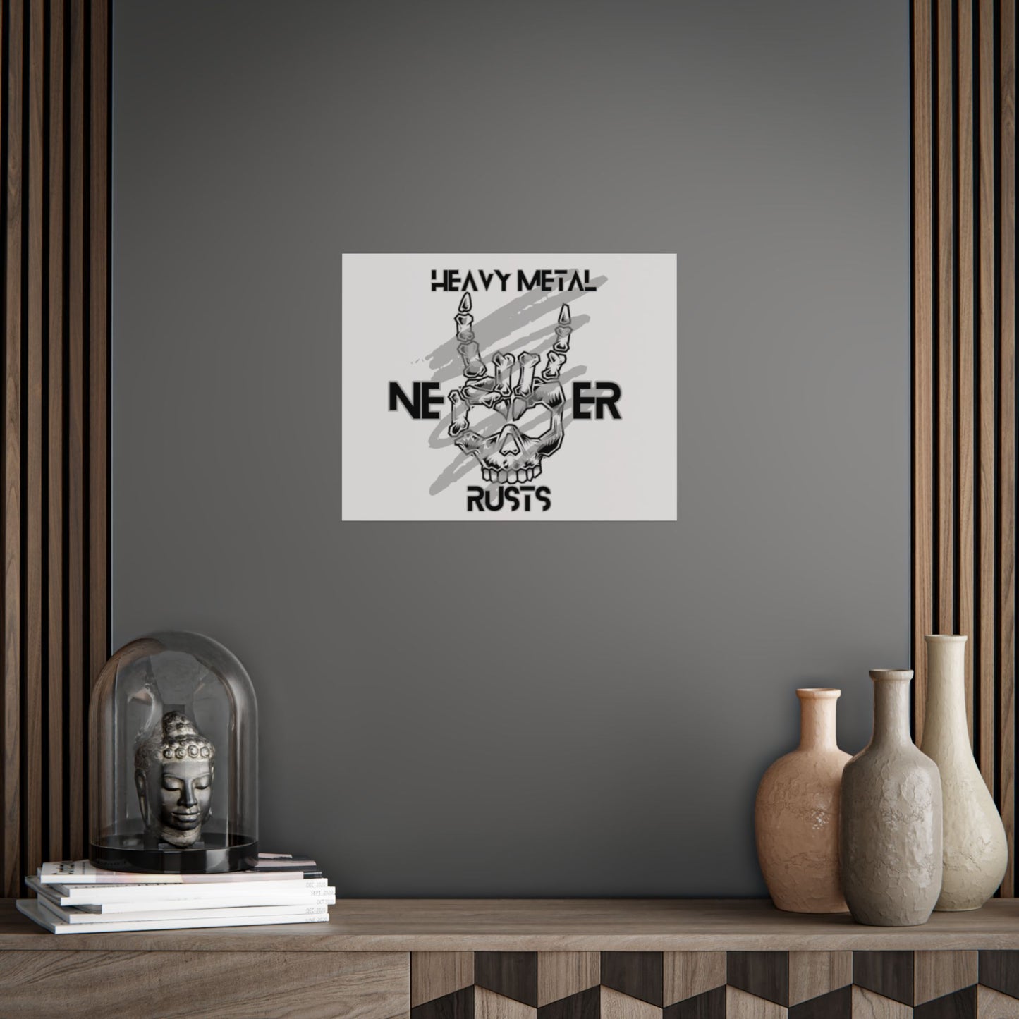 Heavy Metal Unframed Poster, Rock Music Wall Art, Skull Decor, Perfect for Music Lovers, Gift for Metal Fans, Gothic Home Decor